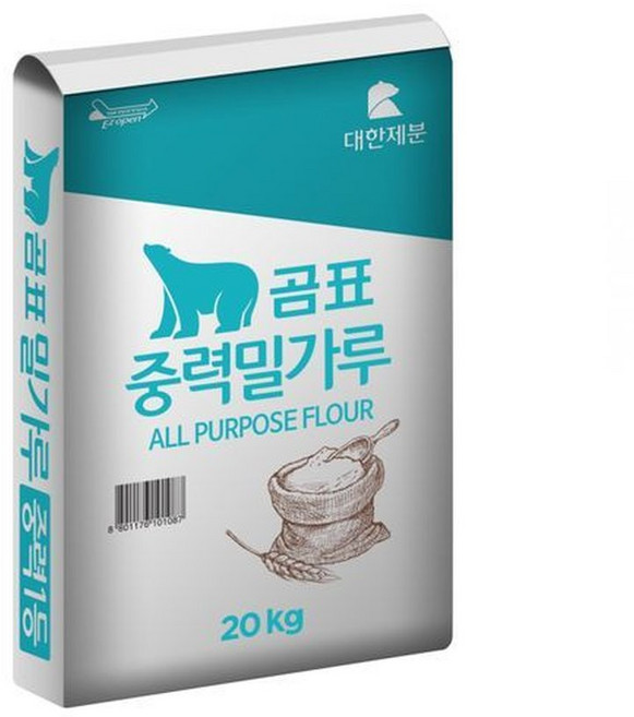 대한제분 곰표 중력 1등 밀가루 20kg, 1kg, 1개