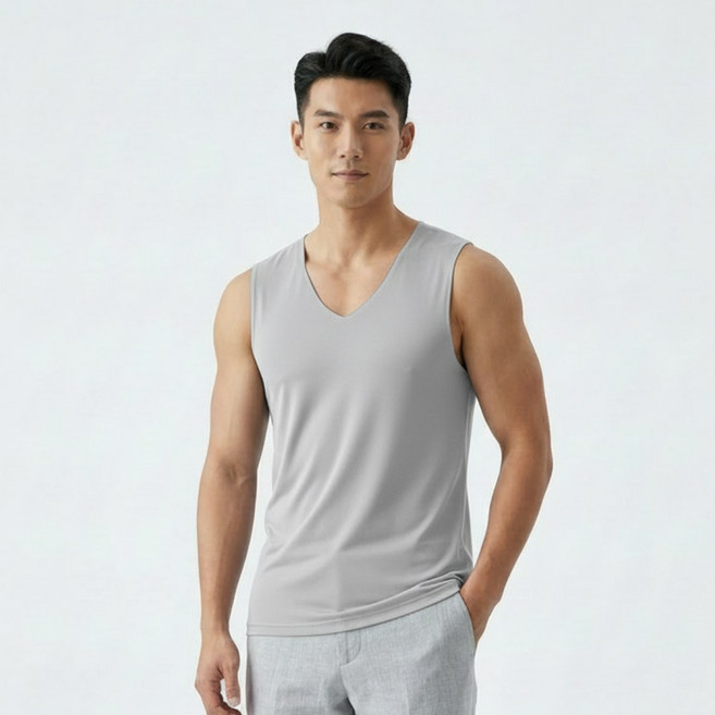 [남자 V넥 심리스 나시 3p] 여름 쿨링 속건 땀흡수 이너 3가지 색상