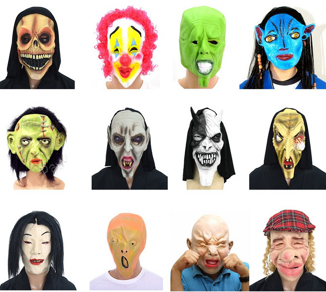 파티스 할로윈가면 모음2 악마 괴물 파티 코스튬, 01.밤색해골후드