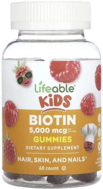 몸관리하세요 겨울입니다 Lifeable 어린이용 비오틴 구미젤리 천연 라즈베리 5000mcg 구미젤리 60개(구미젤리 1개당 2500mcg) 특별관리진행, Lifeable어린이용비오틴구미젤리천연라즈베리5000m, 1개 - 쿠팡
