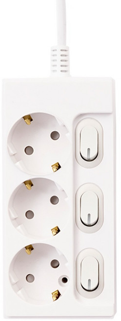 KD-TAP 국산 개별형 스위치 멀티탭 3구 고용량 콘센트 16A 안전 접지, 1개, 2.5m