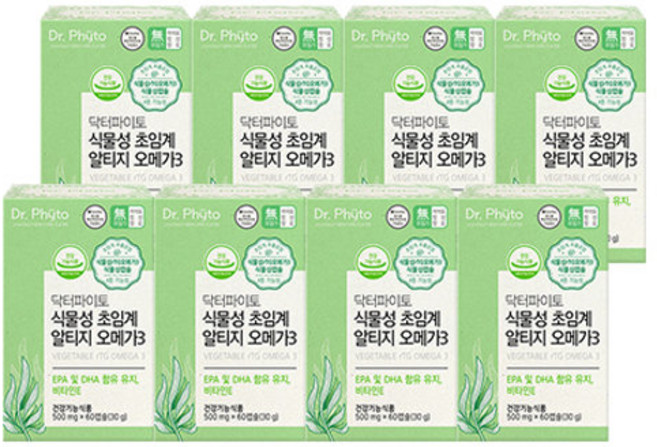 닥터파이토 식물성 초임계 알티지 오메가3 500mgX60캡슐 8박스, 60정