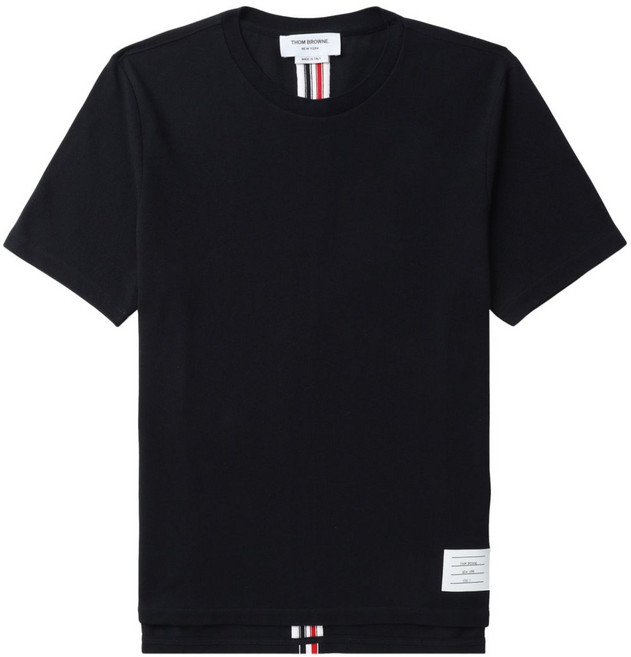 톰 브라운 뒷면 중앙의 스트라이프 피케 티셔츠