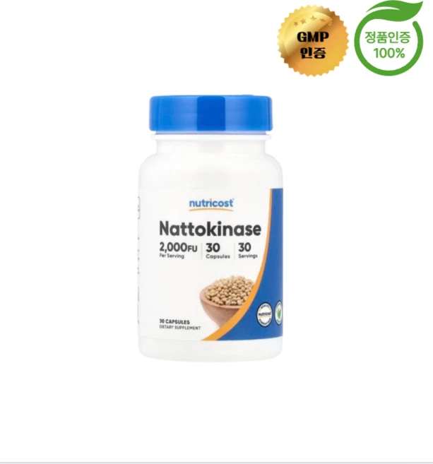 뉴트리코스트 나토키나제 2000FU 혈액 순환 보조제 캡슐 30정, 1개 - 쿠팡