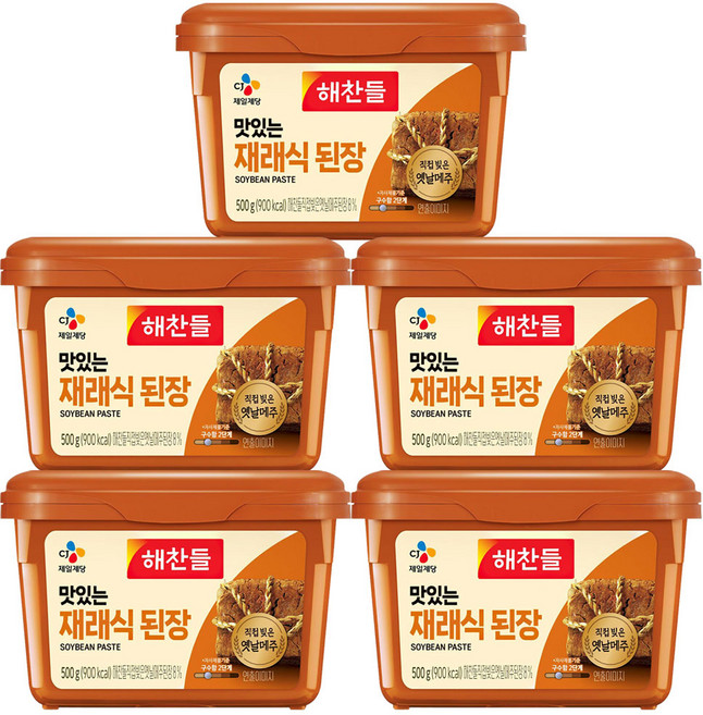 해찬들 재래식 된장, 500g, 5개