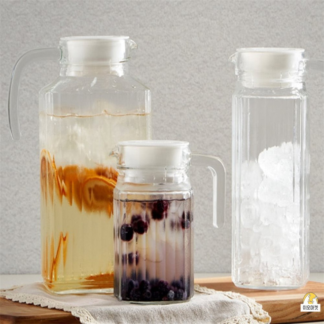 이오디자인 루미낙 콰드로 유리물병 신혼주방템, 클리어, 1.1L, 1개