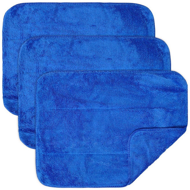 TeTe 파워 행주 극세사 만능크리너 2겹 행주 걸레 청소타올, 파워(대), 3개, 파랑