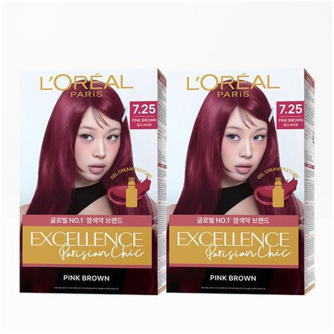 로레알파리 2개엑셀랑스 파리지앵 시크 염색약, 2개, 172ml