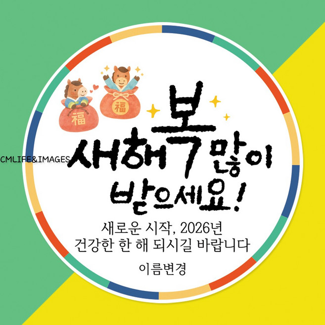 설날 새해 스티커 제작 주문 소량, 1개, Ny05_12매입 63mm