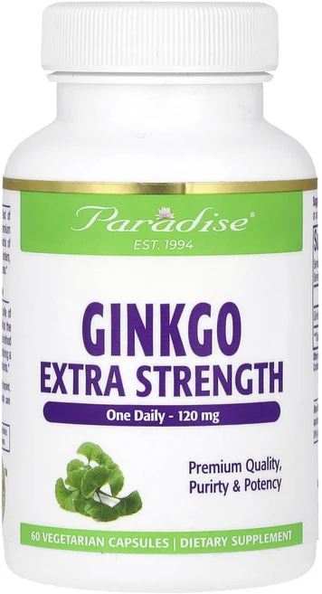 Paradise Herbs 은행나무 엑스트라 강도 120mg 베지 캡슐 60정, ParadiseHerbs은행나무엑스트라강도120mg베지, 1개 - 쿠팡