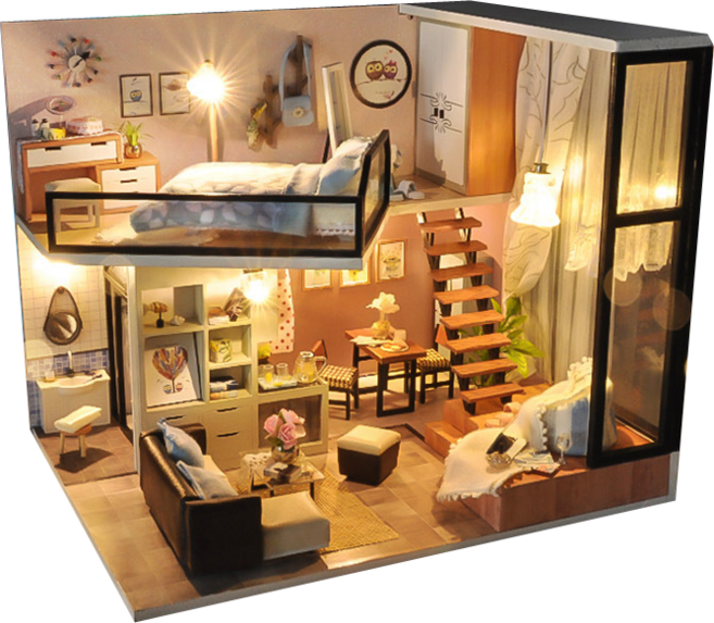 프라임위너스 슈페리어 미니어처 하우스 DIY 키트, 고쿠리102호, 1개