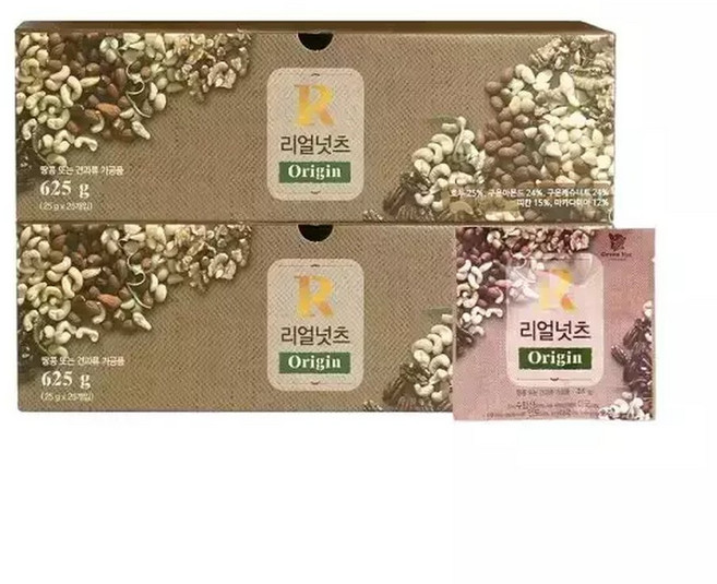 그린너트 하루한줌견과 리얼넛츠 오리진 25g 25봉 2세트 호두 아몬드 캐슈 견과류