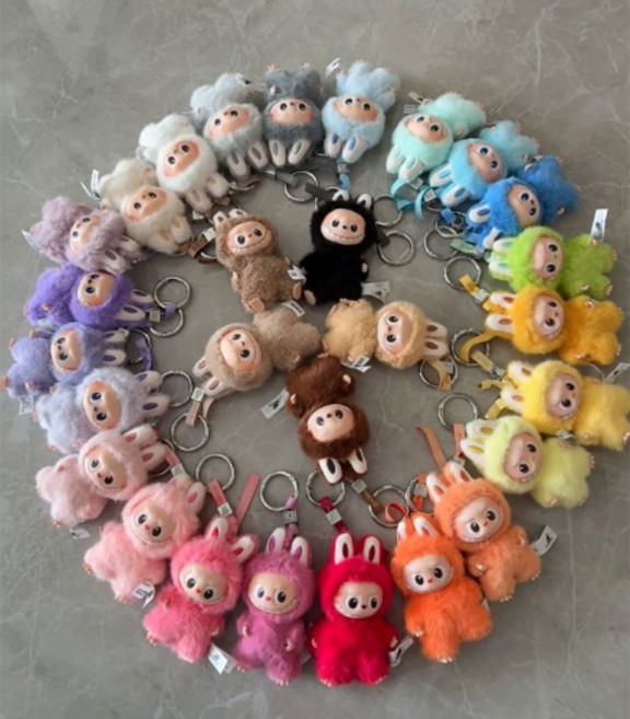 팝마트 정품 더 몬스터즈 핀 포 러브 플러시 키링 라부부 키링 키홀더, 1