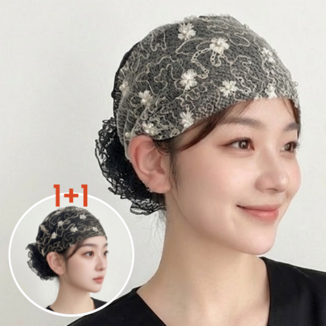 루체엠 1+1 메쉬 헤어 두건 주방캡 조리모 위생모자 망사