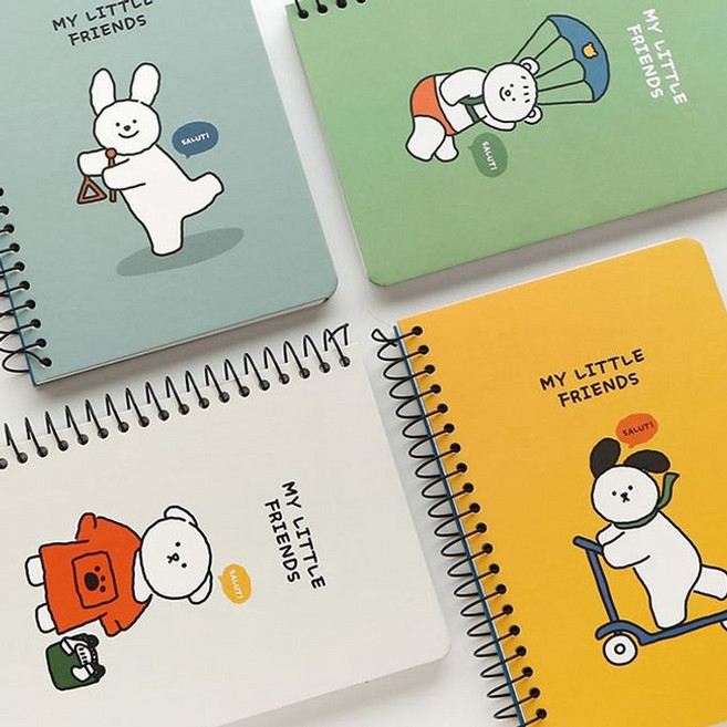 핑크풋 노트 필기 공책 스프링 연습장 랜덤 B, 상세페이지 참조, 상세페이지 참조