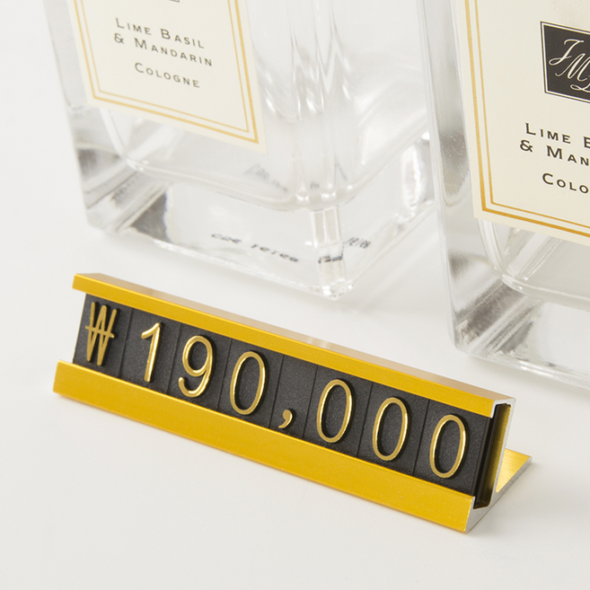 프라이스칩 매장 상품 마네킹 백화점 조립형 스탠드 제품 악세사리 가격표, 스탠드_프라이스칩(골드)