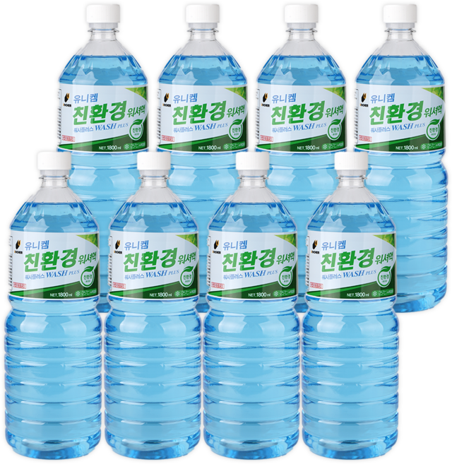 유니켐 친환경 에탄올워셔액, 8개, 1.8L