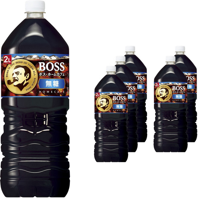 日本 BOSS 家庭號黑咖啡 無糖, 6瓶, 2L