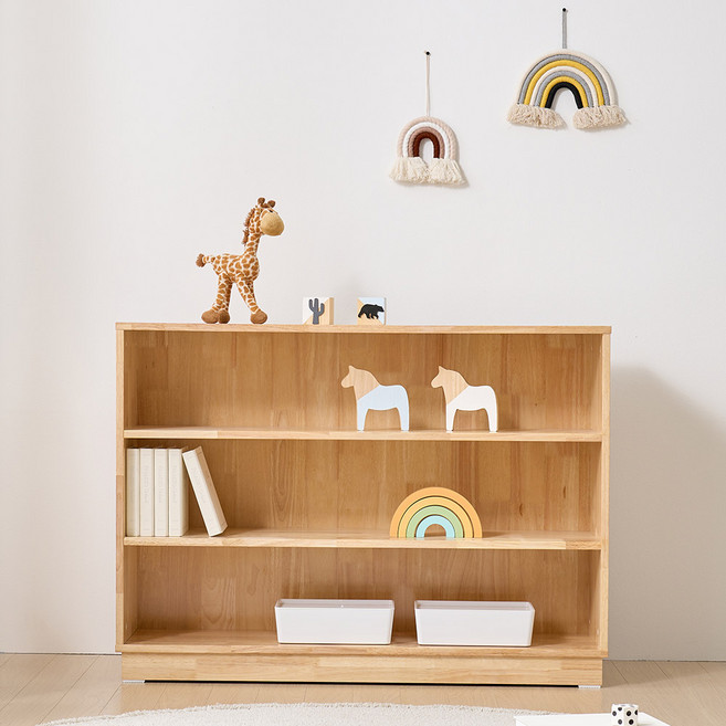 동서가구 토프 1000 유아 어린이집 유치원 키즈 책장 원목 3칸 수납 심플 교구장 DF923559, 내추럴