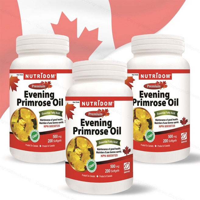 뉴트리돔 캐나다 달맞이꽃종자유 500mg 200캡슐x3통, 200정