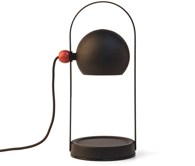 香氛蠟燭加熱燈 磨砂質感 檯燈 29cm 燈光角度可調, 黑色