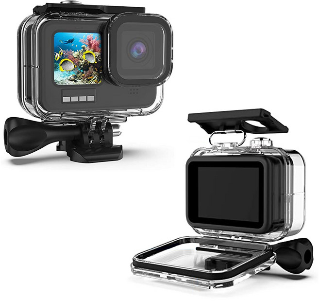 고프로 13 12 11 10 9 호환 액션캠 방수 하우징 케이스 방수팩 서핑 물놀이, 1개