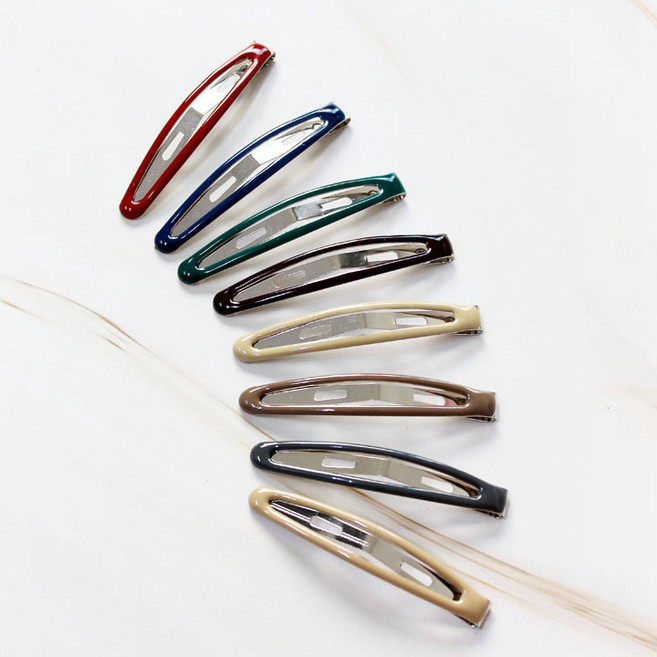 고급 데일리 기본 심플 롱 젤리 6센치 똑딱핀 앞머리핀 세트