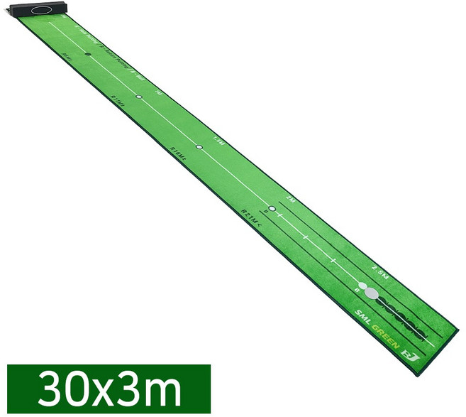 비제이 그린홀 30m 롱퍼팅 연습 골프 퍼팅연습기 퍼터매트 30x3m, 1개