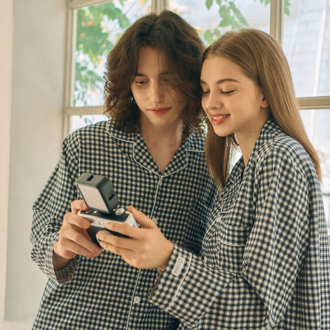 티세르 쿠앤크체크 실크스킨 남녀공용 긴팔 잠옷 상하세트