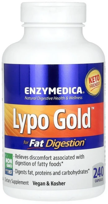 Enzymedica Lypo Gold For Fat Digestion 엔자이메디카 리포 골드 팻 다이제션, 240정, 3개 - 쿠팡