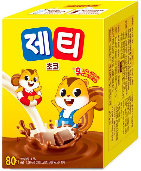 [파이브온] 동서 제티 초코스틱 가루, 80개입, 1박스, 17g
