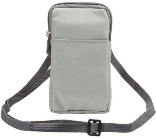 多功能手機包 單肩斜背腰掛包 適用6.9吋手機 拉鍊設計 灰色, 【AB170】灰色, 1個