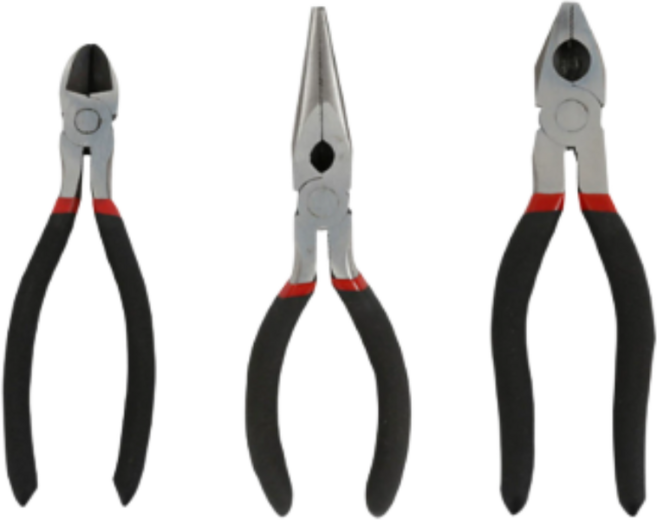 6인치 롱로우즈 플라이어 롱노즈 롱로즈 니퍼 펜치 평집게 15cm 3종세트, 1세트