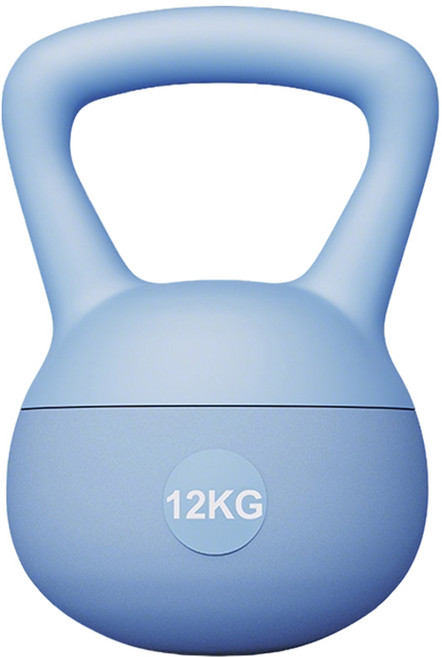 【極美家居】壺鈴 軟壺鈴 6KG/8KG/12KG 啞鈴 軟式壺鈴 鈴壺 競技壺鈴 包膠啞鈴 健身壺鈴 甩鈴, 藍色, 1個, 12kg