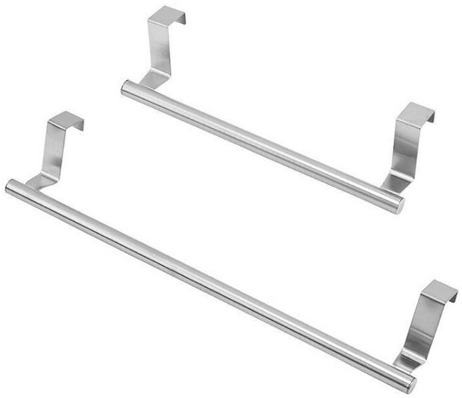 싱크대 행주걸이 주방 스테인레스 무타공 수건걸이 행주 건조대 거치대, 실버24cm 1개+실버36cm 1개, 1개