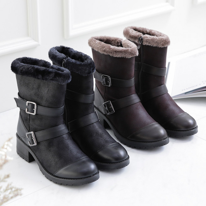 갓슈 바운시 투벨트 가죽부츠 미들부츠 방한화 털부츠