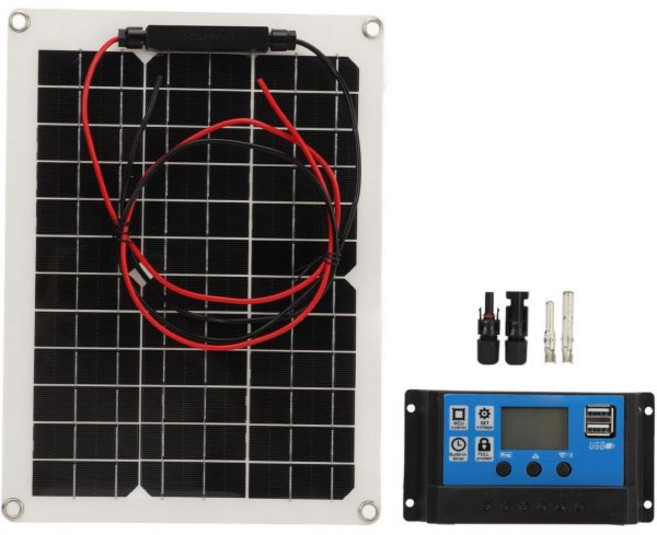 300W 태양광 패널 키트 DC 12V 24V 50A 고효율 태양광 충전기 IP67 방수 RV 캠퍼용 컨트롤러 포함, 300와트 태양광 패널 키트 DC 12V 24V 50A