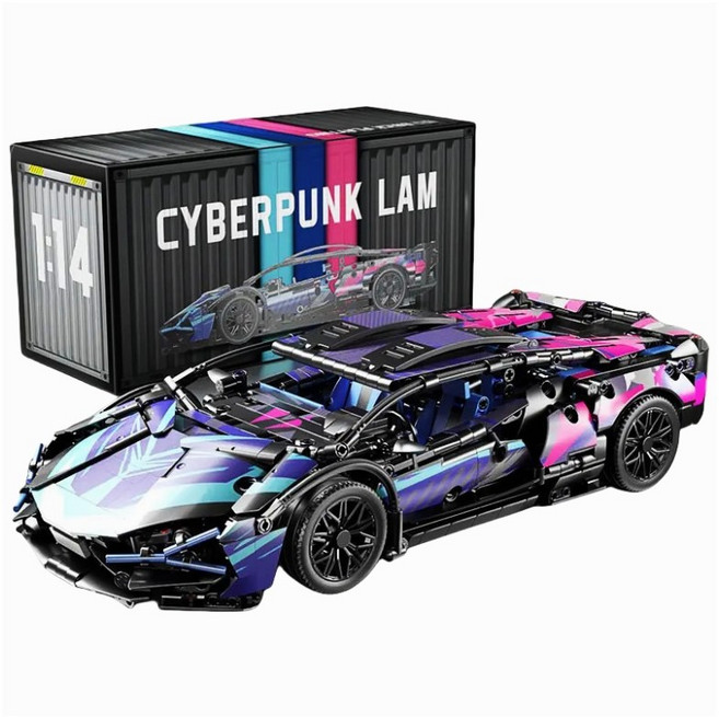 람보르기니 자동차 모형 호환 블럭, 그라데이션 람보르기니 (정적 버전), 1개