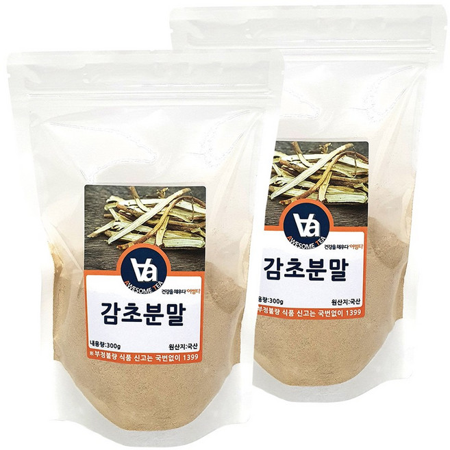 어썸티 국산 감초 분말 가루, 300g, 2개
