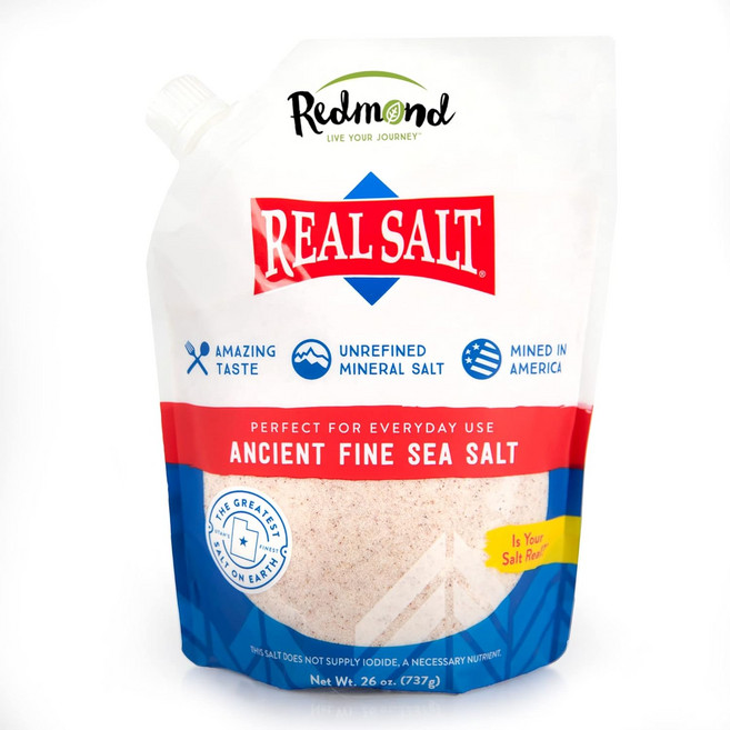 [미국내수용]레드몬드 리얼솔트 비정제 미네랄 천일염 Redmond Real Fine Sea Salt, 737g, 1개