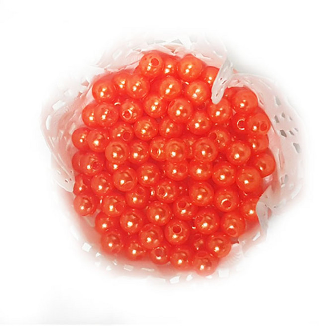 해피아이 진주 구슬 메탈 6mm 8mm 10mm 공예재료 낚시줄 우레탄줄 팔찌만들기 공예, 1개, 8mm주황색