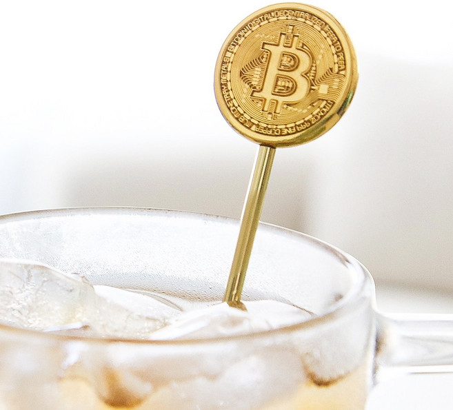 스텐304 비트 코인 골드 롱 머들러 패들 티스푼 소품 커피 스틱, 1개