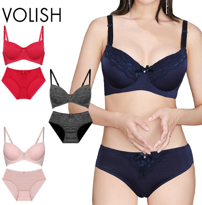 볼리쉬 베이직 여성속옷세트 볼륨업 브라 4종묶음 VBR2139 팬티추가구성