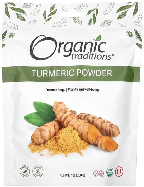 Organic Traditions 강황 파우더 7 oz (200g), 1개, 200g - 쿠팡