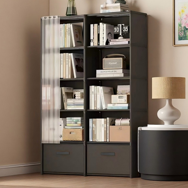 페어홈 조립식 옷장 서랍형 수납 선반 팬트리 수납함 드레스룸 비키니 옷장, 5단, 블랙