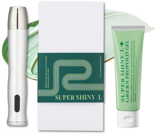 샤이니L 물방울 초음파 리프팅 미백 보습 탄력 얼굴 마사지기 (그린프로폴리스겔 증정), 샤이니.L + 그린프로폴리스 겔 1세트