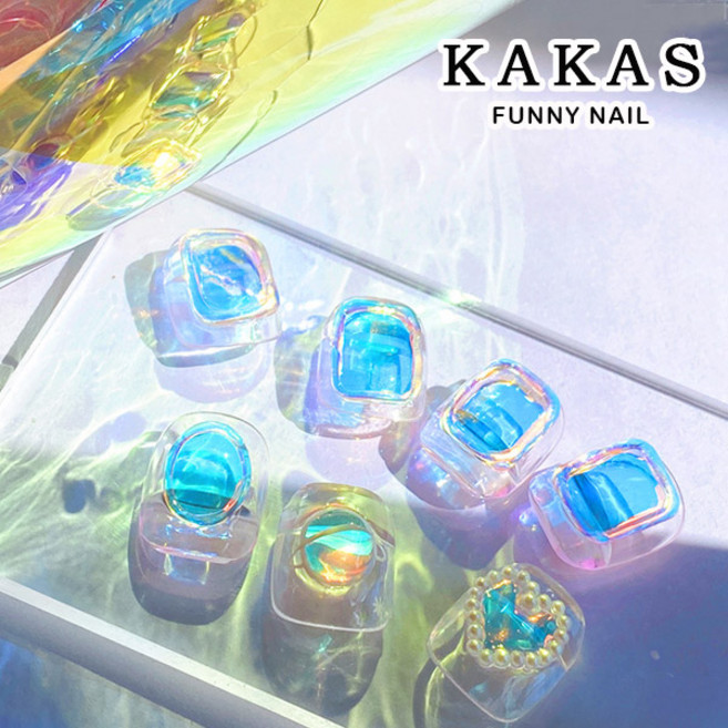 [퍼니네일] 컷팅 유리네일필름 우루우루 얼음필름 유리조각필름 호일필름 유리알 네일, 유리네일필름-17, 1개