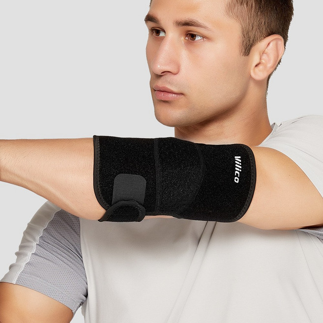 스포츠 팔꿈치 보호대 헬스 엘보 벨크로 아대 조절 가능, 1개