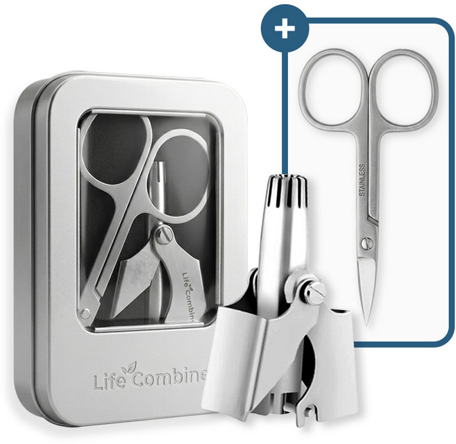 라이프컴바인 수동 코털 제거기 콧털 정리기 깎기, 실버, 라이프컴바인 코털 제거기