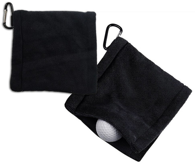 얼리포츠 골프 타올 카라비너 볼크리너, 2개, 블랙